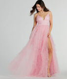 Roxanna Tulle Ruffle A-Line Ball Gown is the perfect prom dress pick with on-trend details to make the 2024 dance your most memorable event yet!