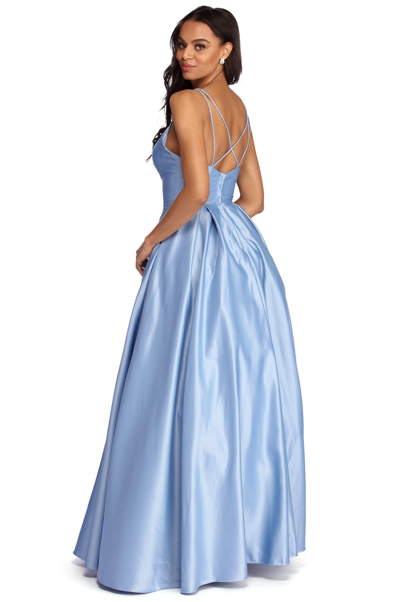 Cindy Embellished Satin Ball Gown