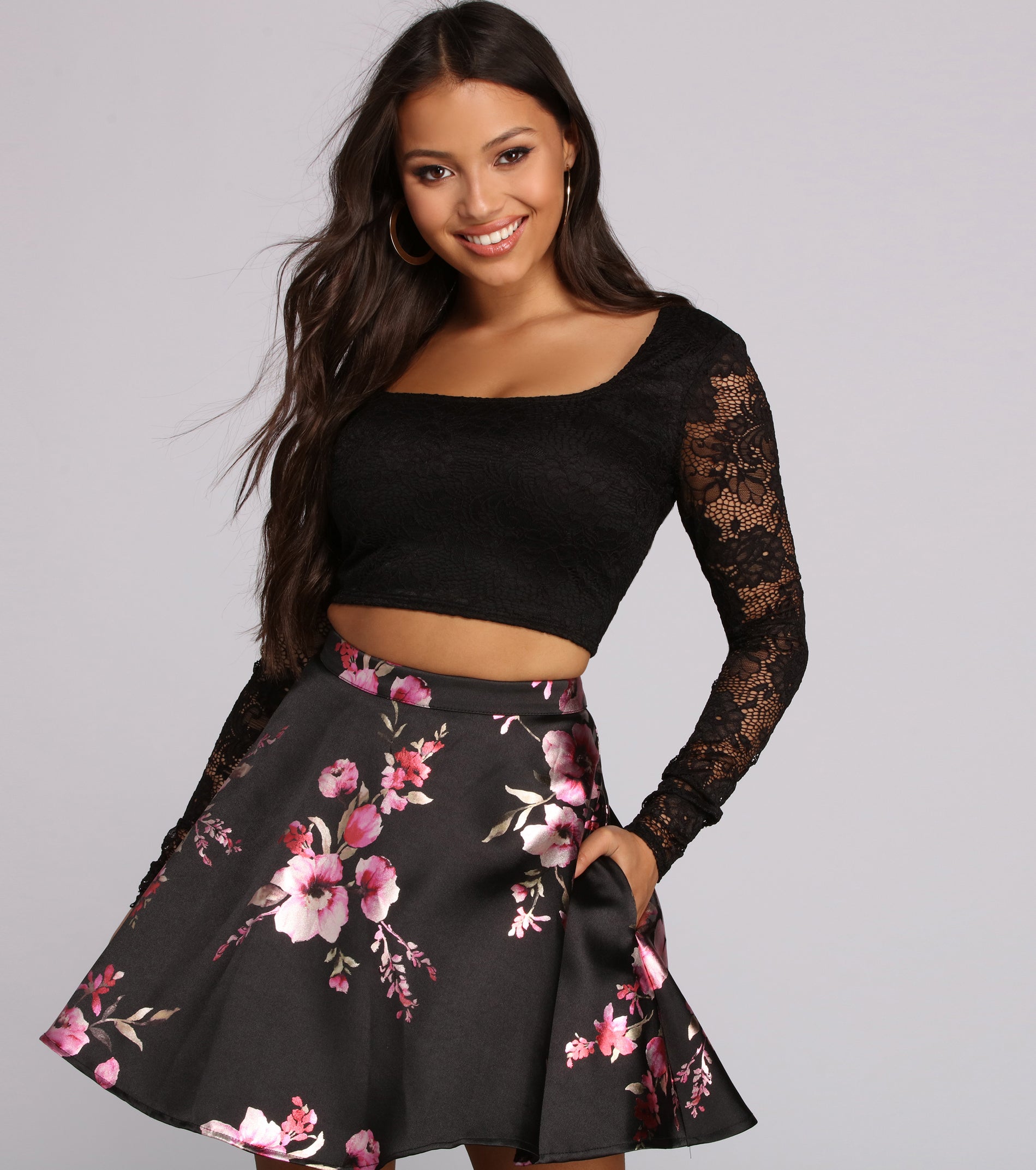 Riley Lace Floral Two Piece Dress & Windsor