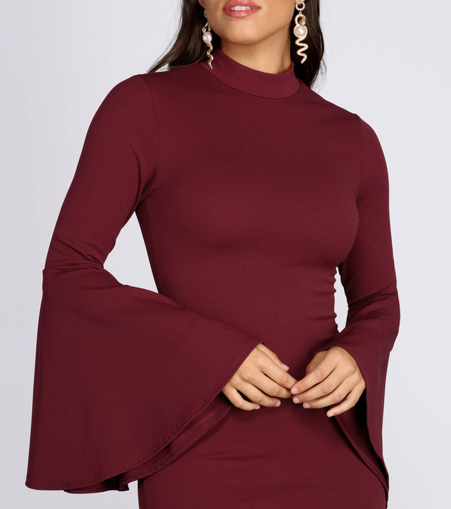 Bell Maroon Fitted Dress