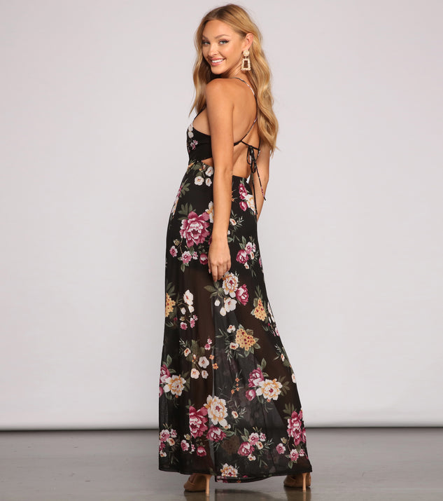 Pop Of Floral Mesh Maxi Dress & Windsor