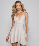 Bringing The Glitz Glitter Skater Dress for Homecoming 2022, Winter Formal Dances, Holiday Dress, Military Balls, Bridesmaids, Wedding Guests, and Prom