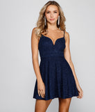 Glitzy And Girly Glitter Knit Skater Dress helps create the best bachelorette party outfit or the bride's sultry bachelorette dress for a look that slays!