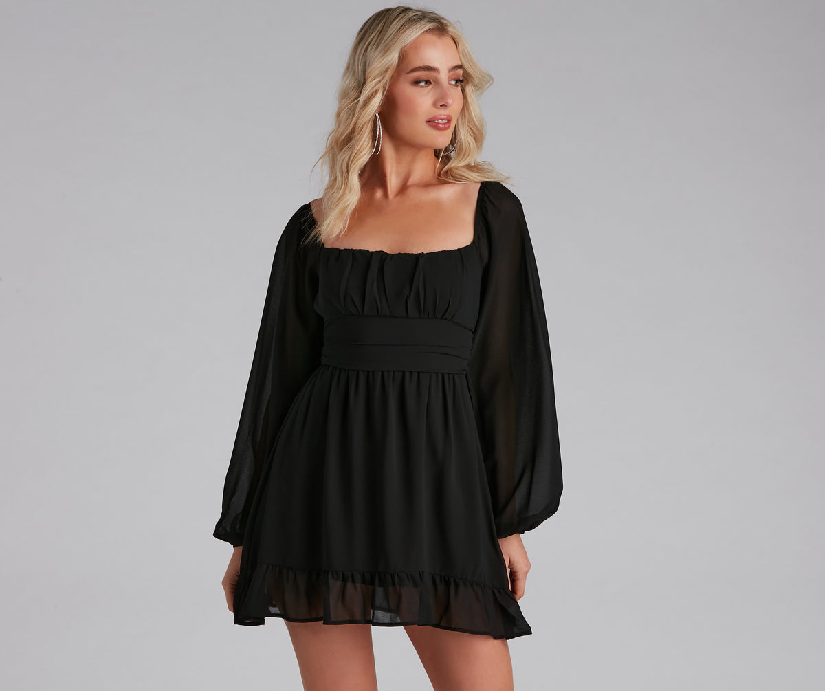 Go With The Flow Chiffon Skater Dress