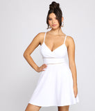 Perfect Impression Sleeveless Skater Dress helps create the best bachelorette party outfit or the bride's sultry bachelorette dress for a look that slays!