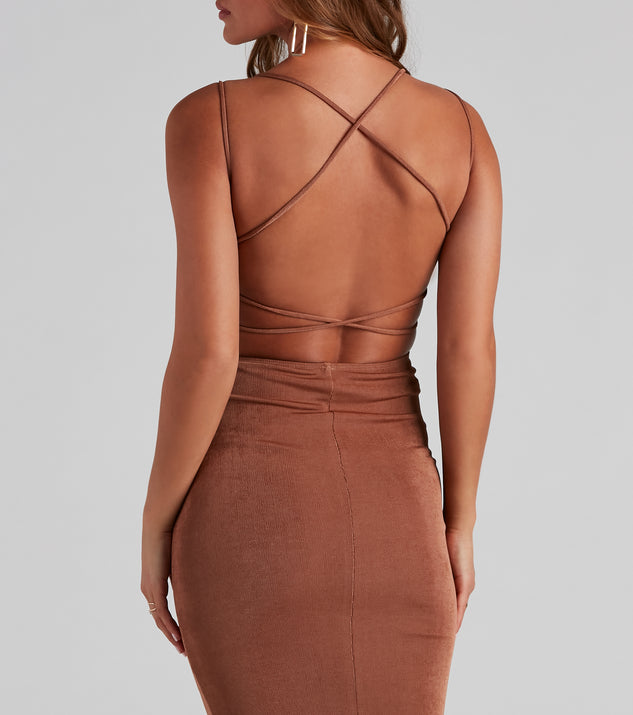 Boohoo Plus Plunge Button Front Corset Top in Brown