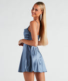 Silky Chic Satin Skater Dress