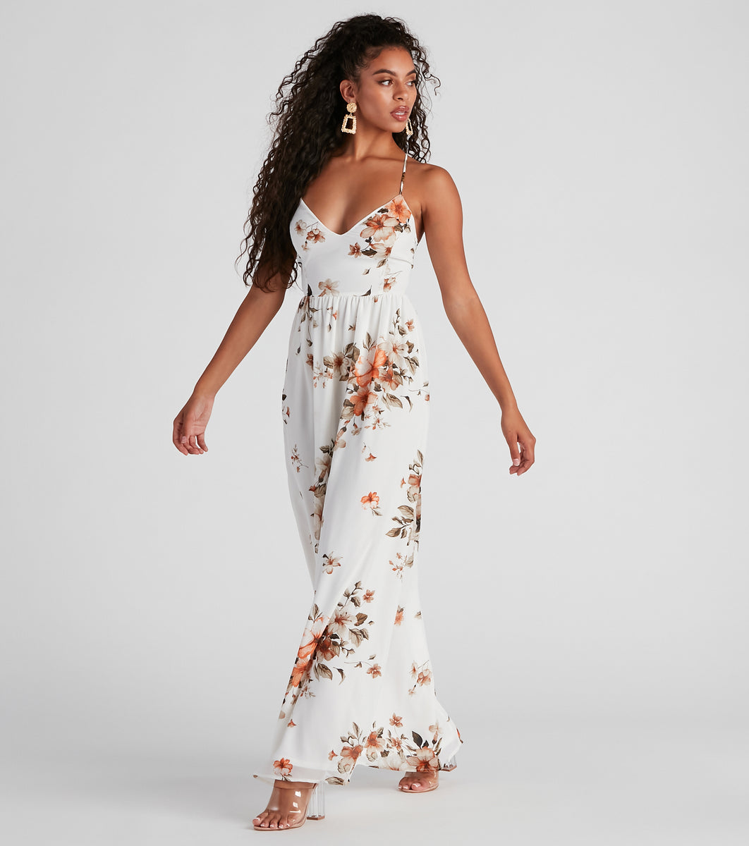 Effortless Beauty Floral Chiffon Maxi Dress