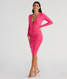 Killer Curves Plunge Neck Midi Dress