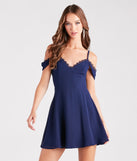 Essential for vacations or summer days, the Flow My Way Chiffon Lace Trim Skater Dress is a sundress or milkmaid dress with sleek and flirty details.