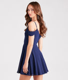 Essential for vacations or summer days, the Flow My Way Chiffon Lace Trim Skater Dress is a sundress or milkmaid dress with sleek and flirty details.