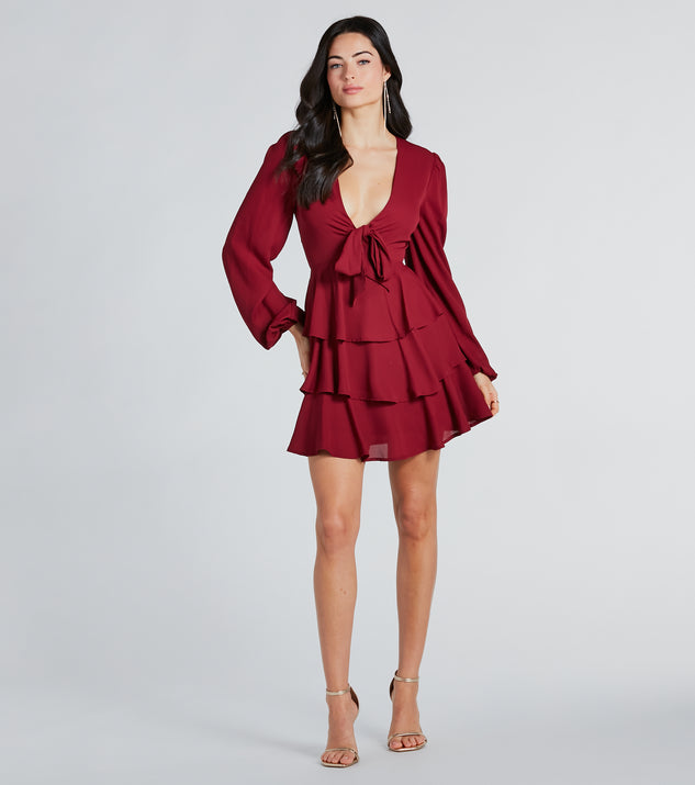 Ritzi ruffle clearance sleeve skater dress