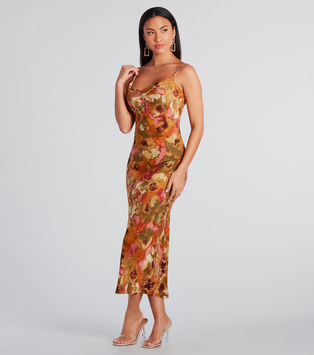 Simply Fine In Floral A-Line Midi Dress & Windsor
