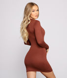 Sporty-Chic Long Sleeve Mini Dress