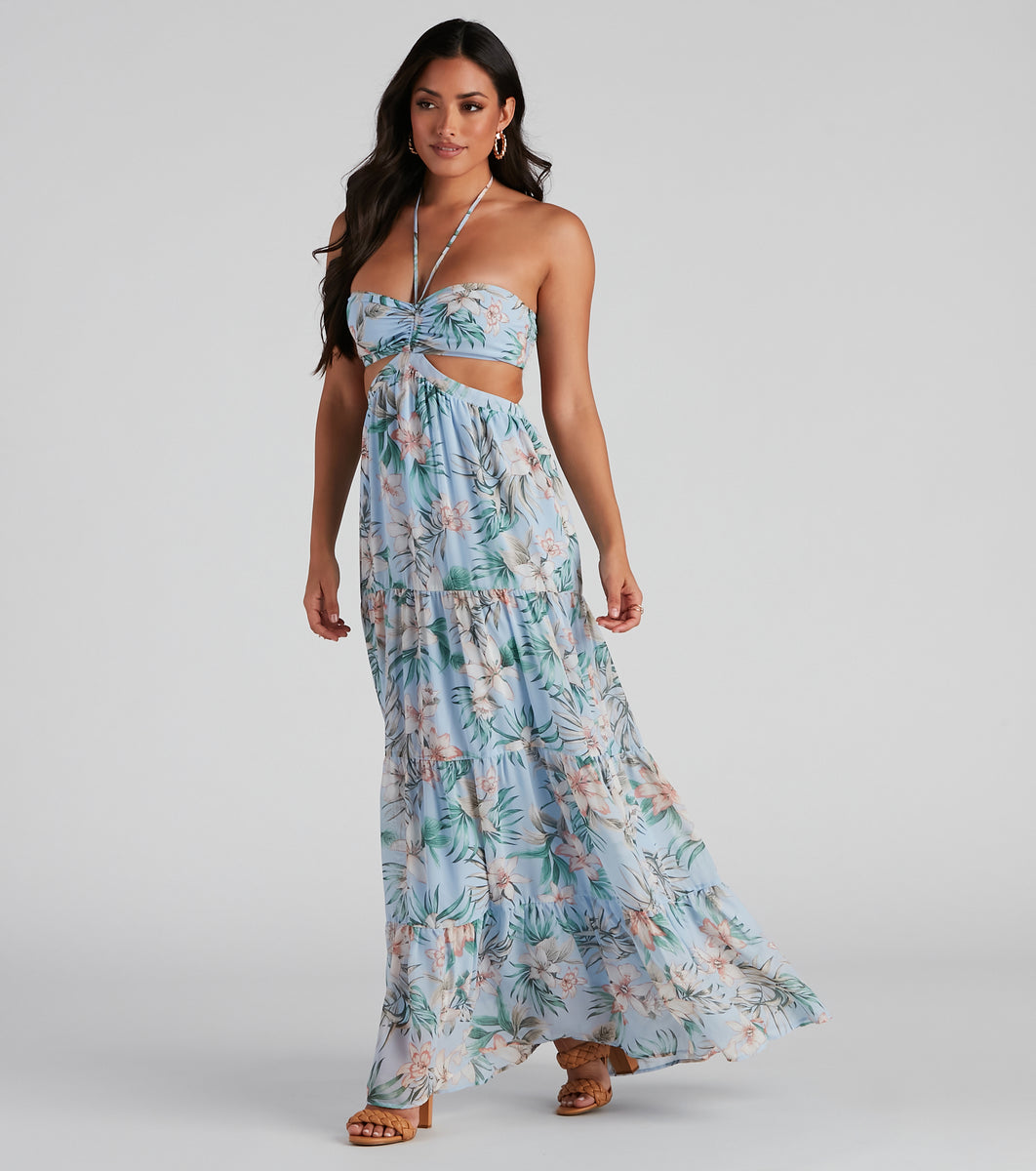 Bora Bora Floral Chiffon Maxi Dress & Windsor