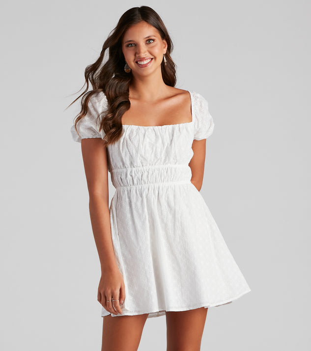 Sunday Girl Eyelet Lace-Up Skater Dress | Windsor