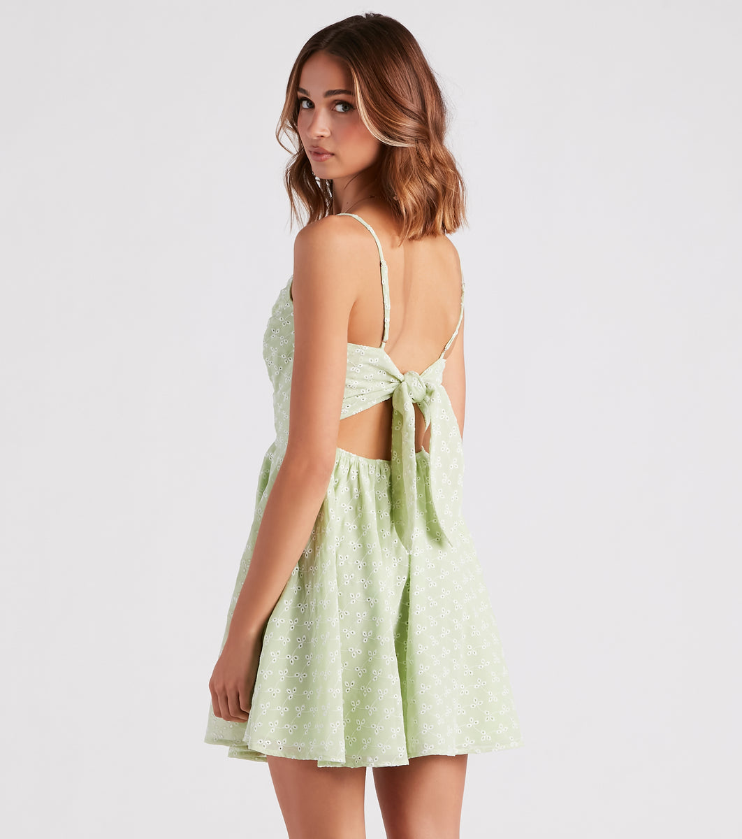 Sway With Me Eyelet Lace Skater Dress & Windsor