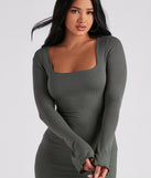 Casual Perfection Ribbed Knit Mini Dress