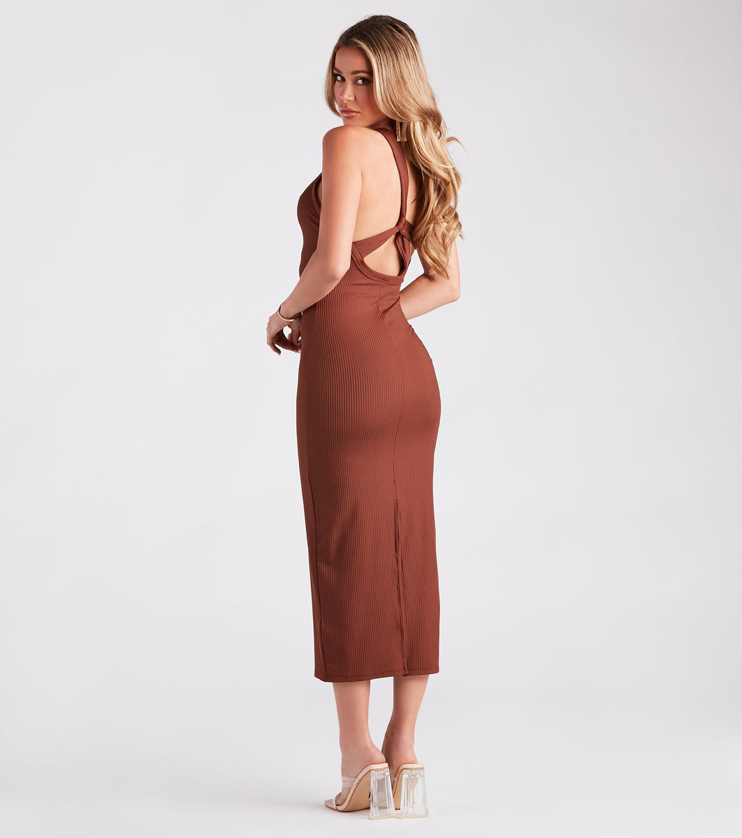 Flirt With Confidence Strappy Back Midi Dress