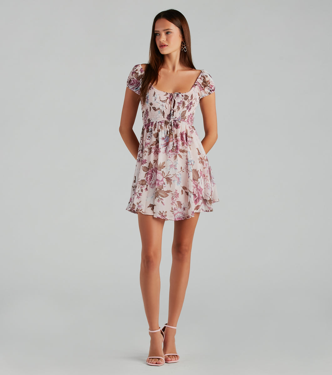 Obsessed With Floral Chiffon Skater Dress & Windsor