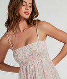 Essential for vacations or summer days, the Lively Elegance Smocked Floral Babydoll Dress is a sundress or milkmaid dress with sleek and flirty details.