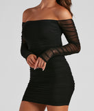 RNS310 - Micro Mesh Long Sleeve Mini Dress  Long sleeve mini dress,  Bodysuit fashion, Mini black dress