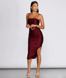 You’ll make a statement in Belted Beauty Ruched Midi Dress as an NYE club dress, a tight dress for holiday parties, sexy clubwear, or a sultry bodycon dress for that fitted silhouette.