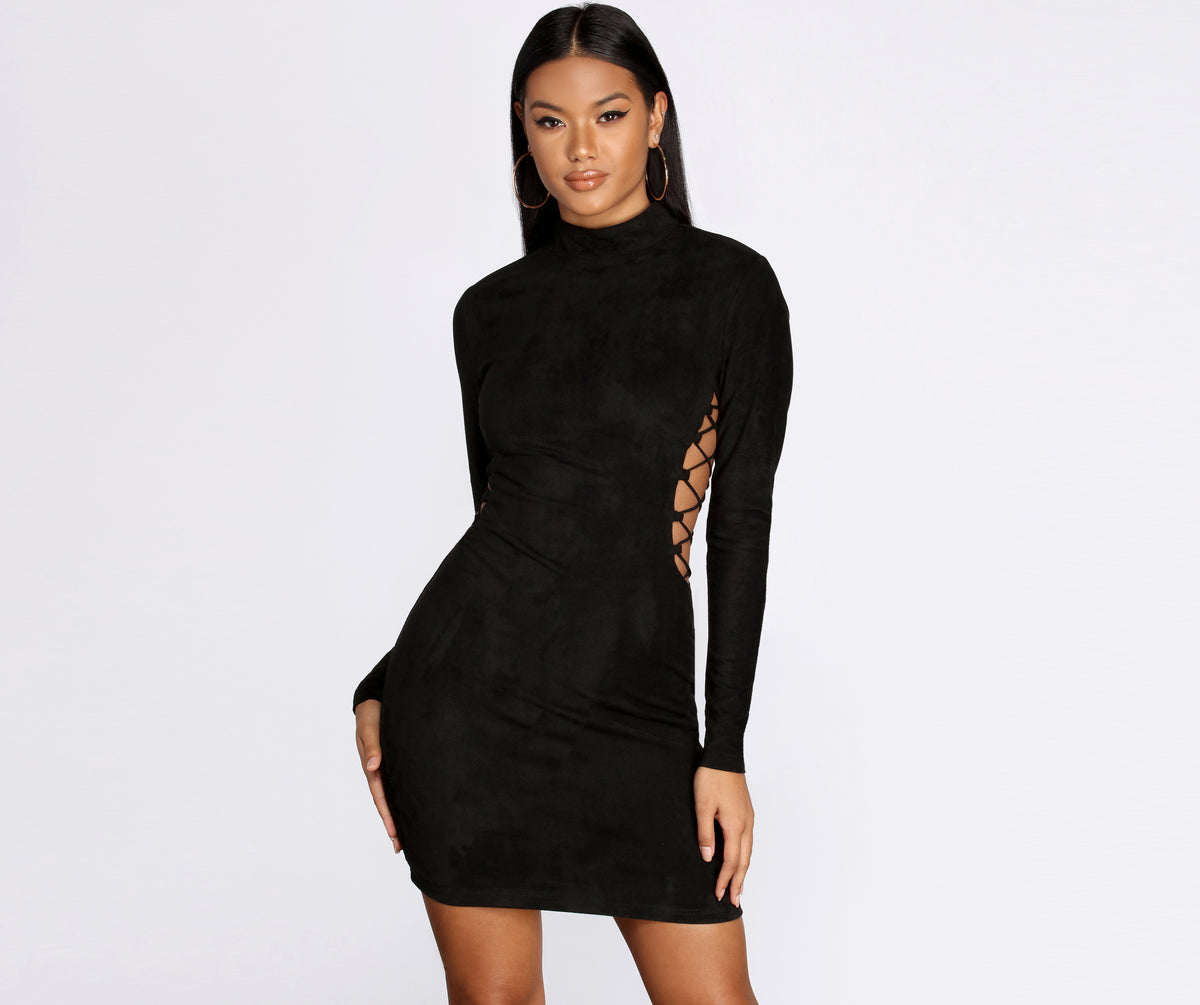 Lace Up Suede Mini Dress & Windsor