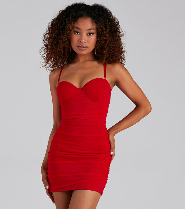 Public Desire corset mini dress with cut out in red
