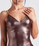 The Own The Spotlight Metallic Dress is a unique party dress to help you create a look for work parties, birthdays, anniversaries, or your next 2023 celebration!