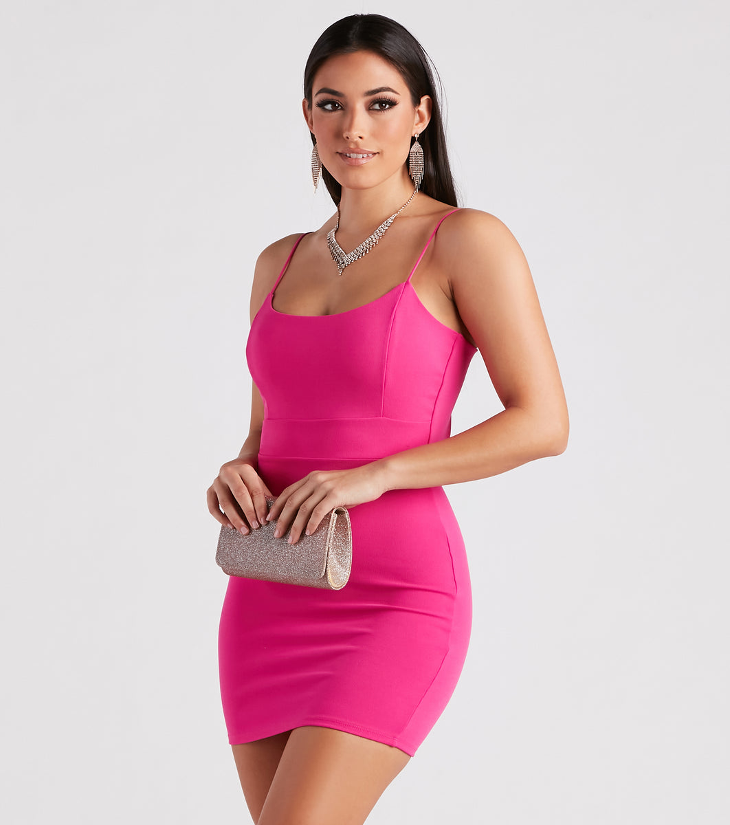 Party Starter Crepe Lace-Up Mini Dress