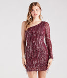 Glitz And Gleam Sequin Fringe Mini Dress