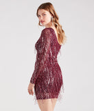 Glitz And Gleam Sequin Fringe Mini Dress