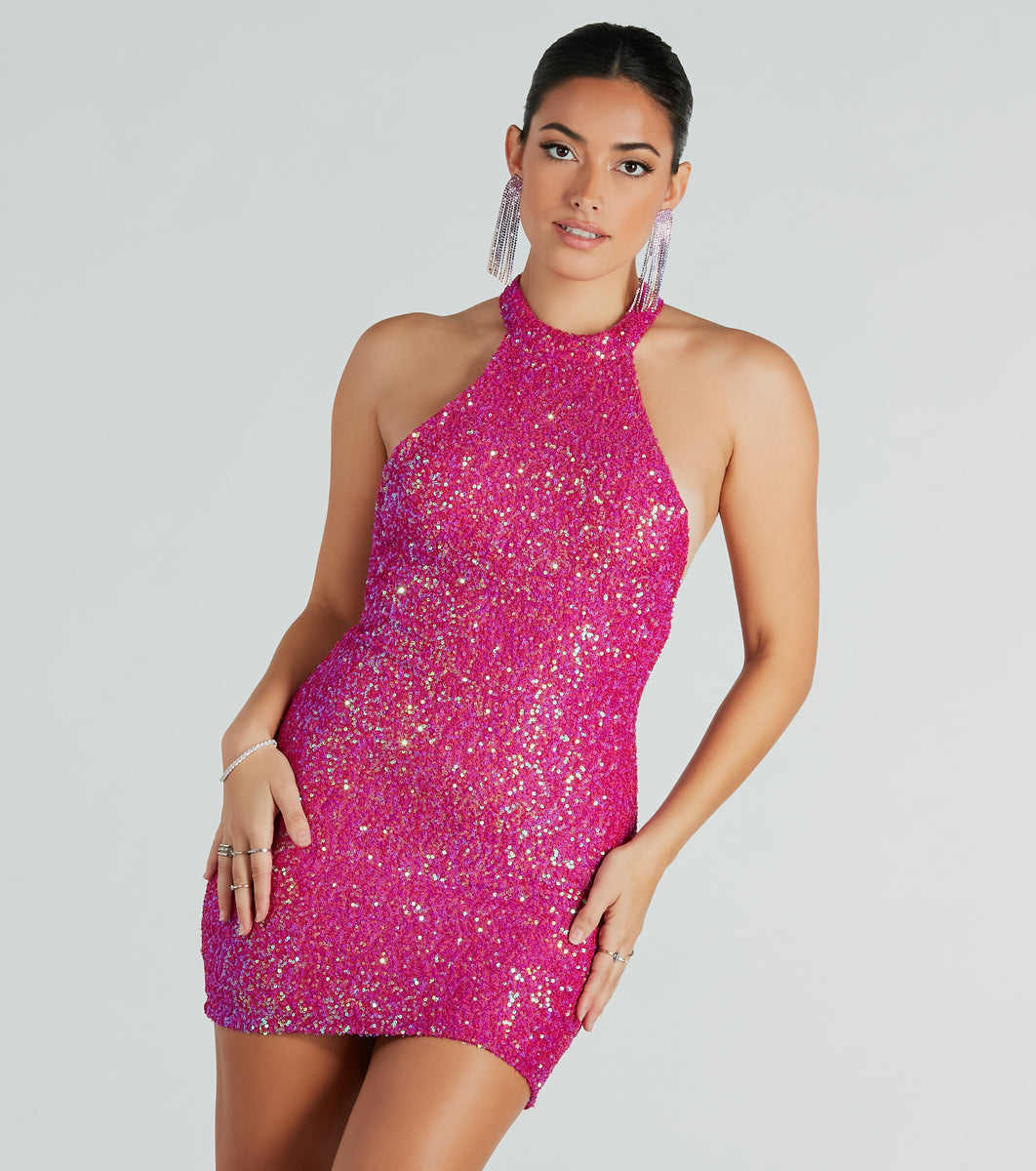Cheers To Glamour Sequin Backless Mini Dress