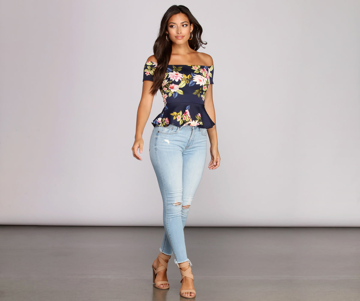 Surf's Up Floral Peplum Top