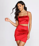 With fun and flirty details, Sizzle In Satin Crop Top shows off your unique style for a trendy outfit for the summer season!