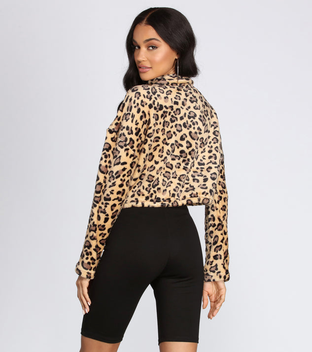 Leopard Print Zip Up Pullover & Windsor