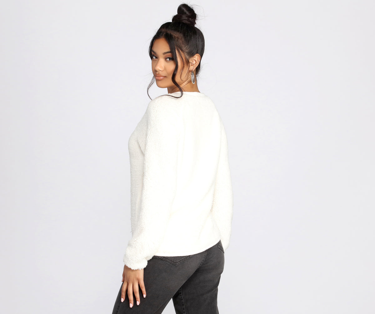 Feeling Cozy Fuzzy Pullover Sweater