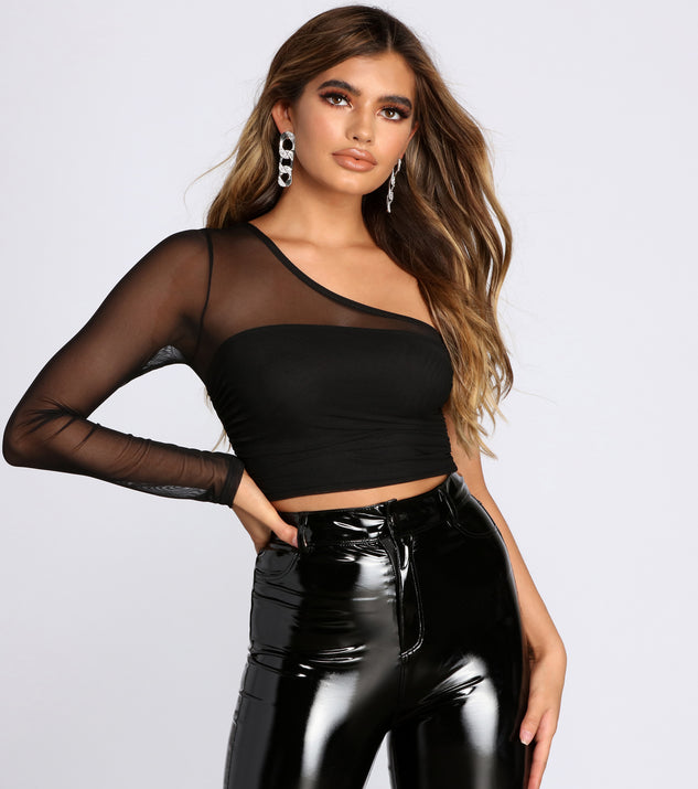 Baggy fit black mesh crop top – One Look Clothing