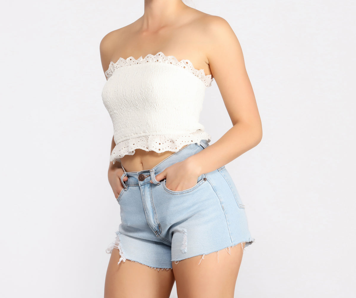Lucky Brand Ruffled Pleated Crop Top - ShopStyle