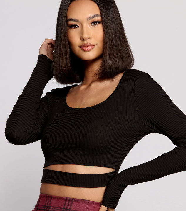 What's The Scoop Ribbed Knit Crop Top & Windsor
