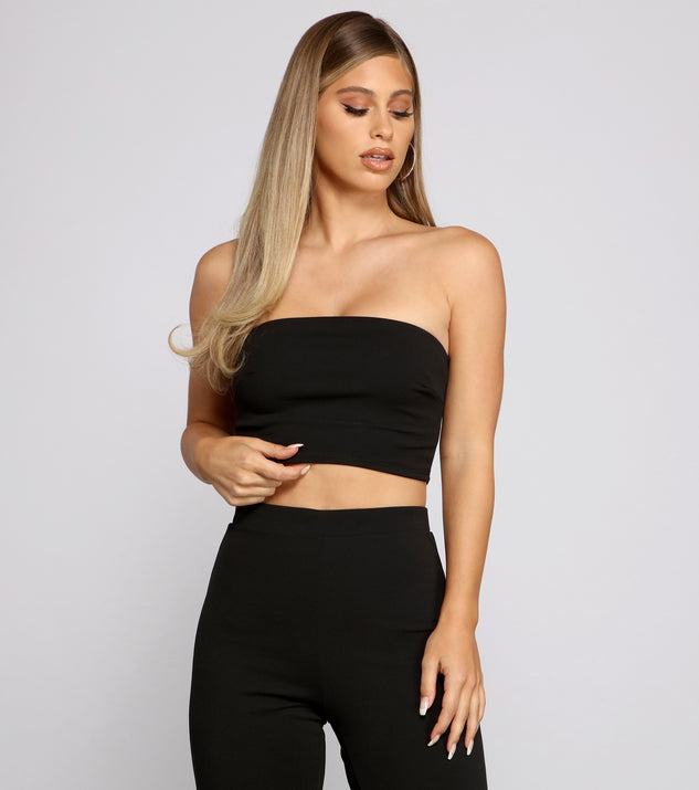 Spotlight Black Strapless Bustier Top