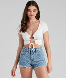 THE SLAY SHORT SLEEVE CROPPED TOP in White – Andorfins