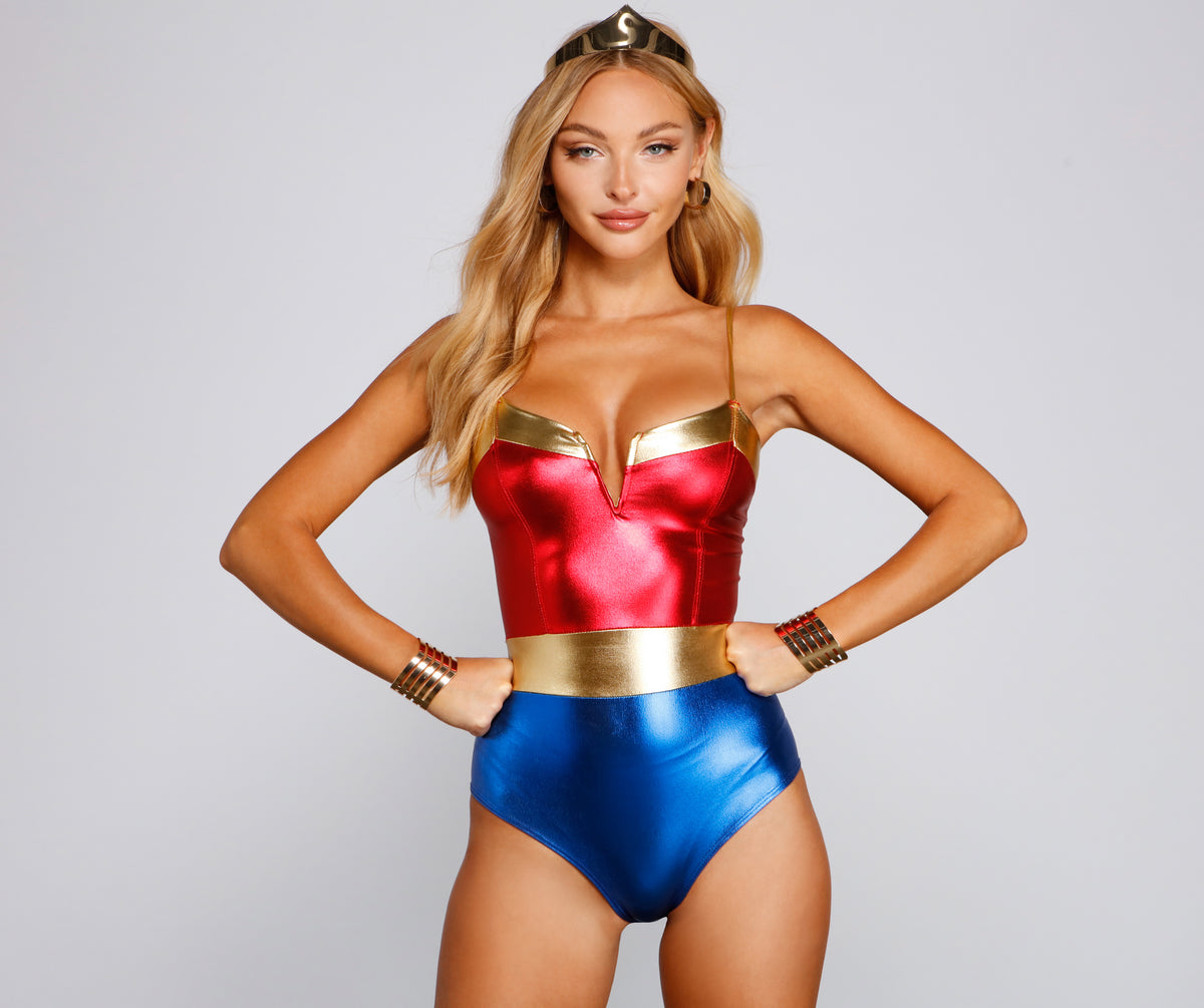 Gold Copper Shiny Metaillic Bodysuit Cosplay Clothes Skin Suit Halloween  Costume