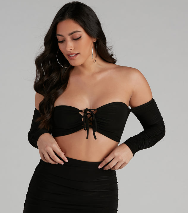 Crop top and skirt lace outlet up