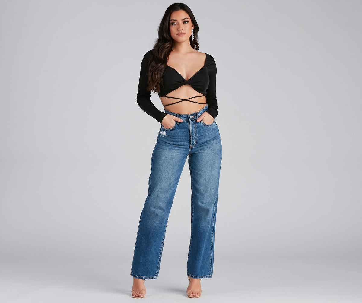 Your Moment Slinky Wrap Crop Top