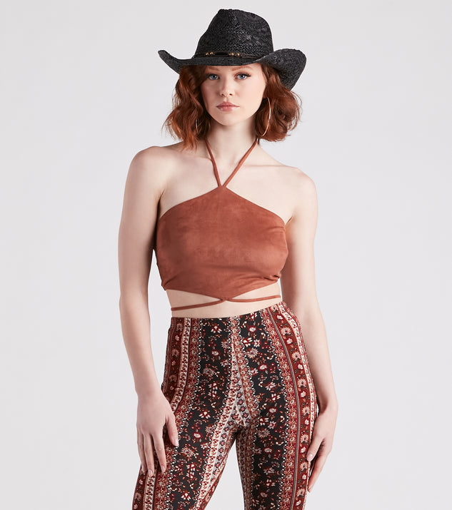 Western Flair Faux Suede Crop Top And Windsor 4772