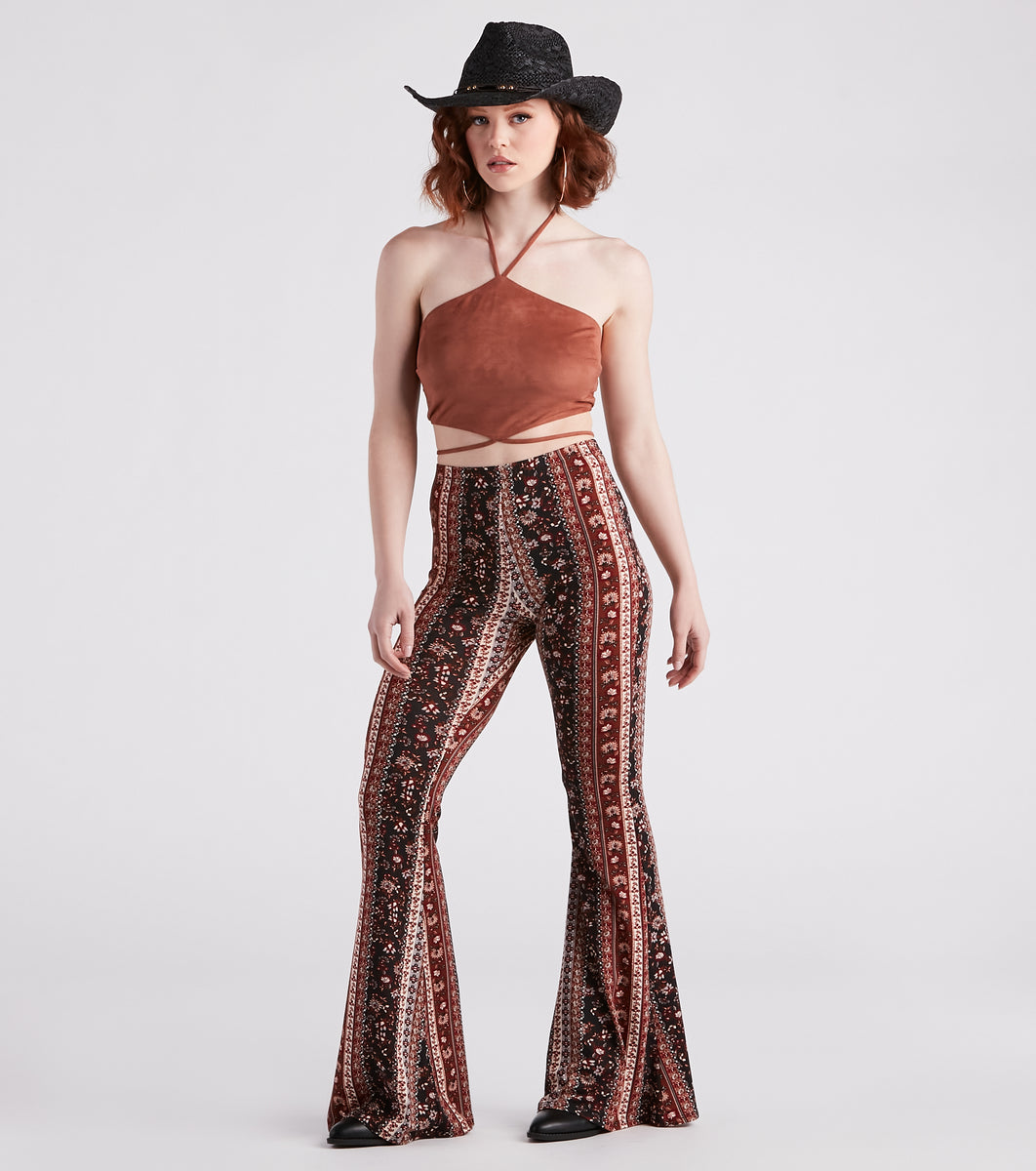 Western Flair Faux Suede Crop Top