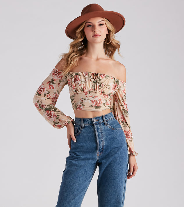 Sheer floral 2025 crop top