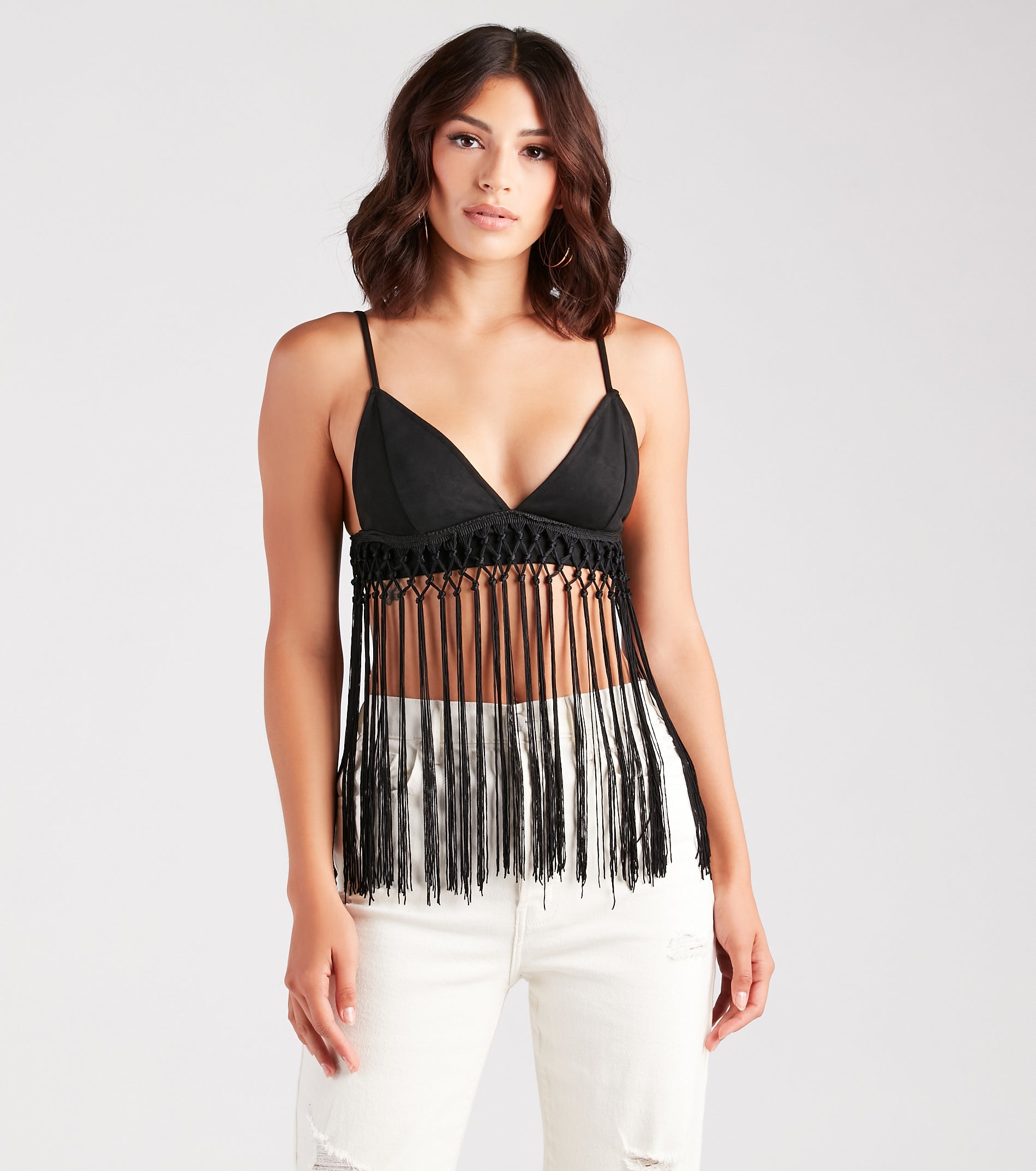 Bohemian Summer Crochet Fringe Crop Top | Windsor